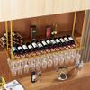 Ceiling-Hanging Wine Rack with Gold Stemware Holder, 61 x 35.6 cm view 3