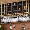 Ceiling-Hanging Wine Rack with Gold Stemware Holder, 61 x 35.6 cm view 4
