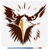 FINGERINSPIRE Eagle Face Painting Stencil view 1