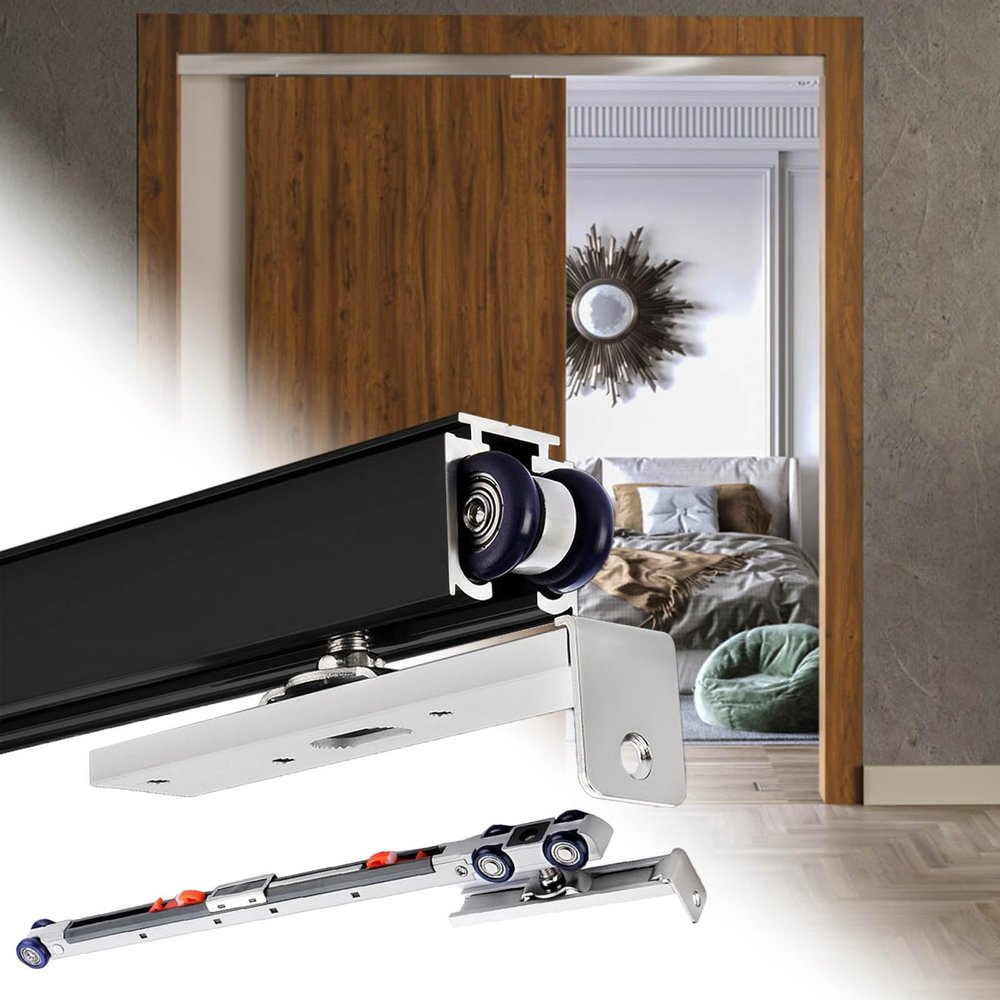 Sliding Door Track with Soft-Close Mechanism for Single Barn-Style Doors