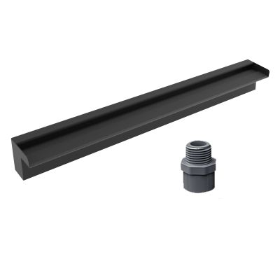 SRNSAEB Outdoor Waterfall for Backyard, Patio, Spa, or Aquarium, Custom Spillway Channel, Extra Large, Black, 16 in/40.6 cm