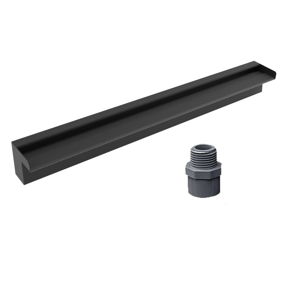 SRNSAEB Outdoor Waterfall for Backyard, Patio, Spa, or Aquarium, Custom Spillway Channel, Extra Large, Black, 16 in/40.6 cm