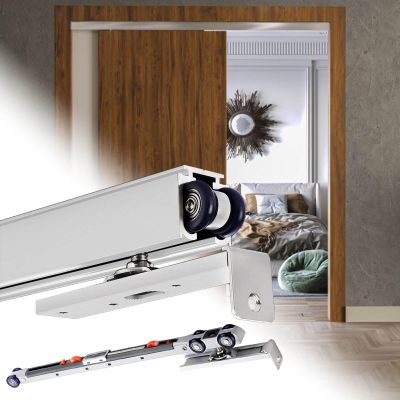 Sliding Door Track with Soft-Close Mechanism and Hardware Kit
