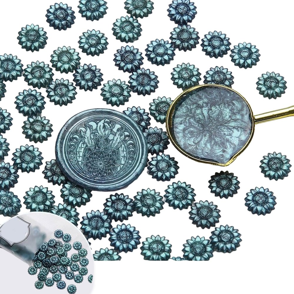 Ruiogoe 100 PCs Glitter Wax Seal Beads