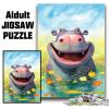 1000-Piece Happy Hippo Delight Puzzle for Adults, 26 x 38 cm view 4