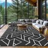 Hiseng Weather-Resistant Outdoor Rug, Black Straw Style, Foldable, for Patio, Camping & Picnic (183 x 272 cm) view 2