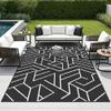 Hiseng Weather-Resistant Outdoor Rug, Black Straw Style, Foldable, for Patio, Camping & Picnic (183 x 272 cm) view 3