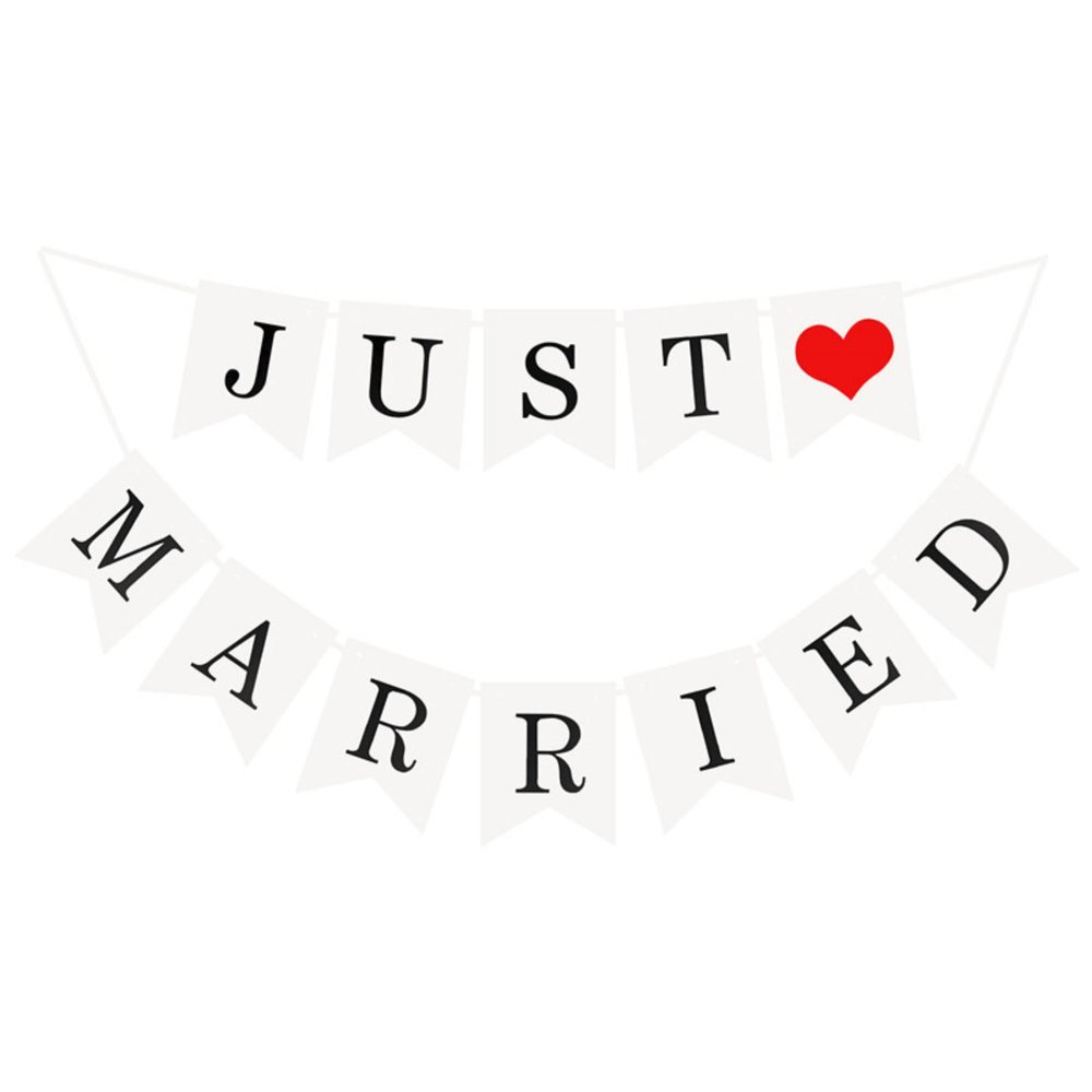 Just Married Vintage Banner