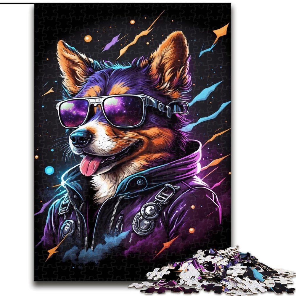 1,000-Piece Chihuahua and Boxer Cardboard Puzzle, 26 x 38 cm, for Teens and Family Game Nights