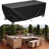 Patio Furniture Cover for Garden Table, 405 x 380 x 90 cm, 420D Oxford Fabric, Black view 1