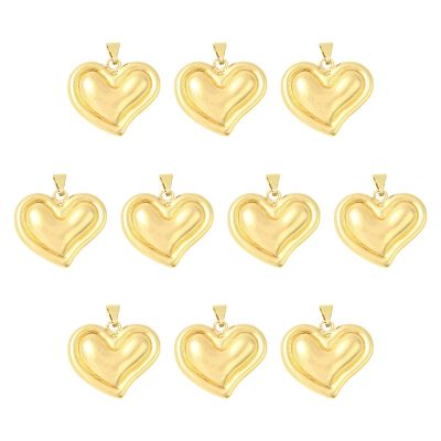 COGCHARGER 10 Pack Heart Charms for Jewelry Making