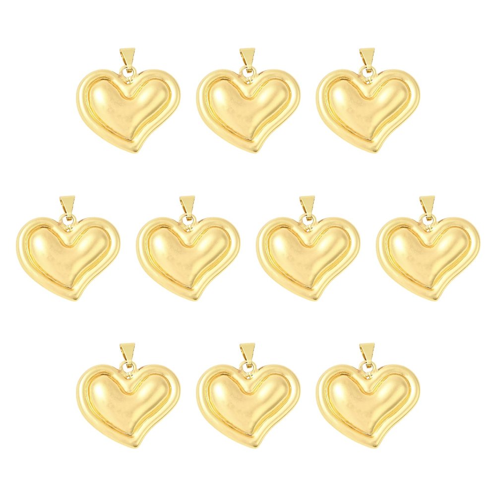 COGCHARGER 10 Pack Heart Charms for Jewelry Making