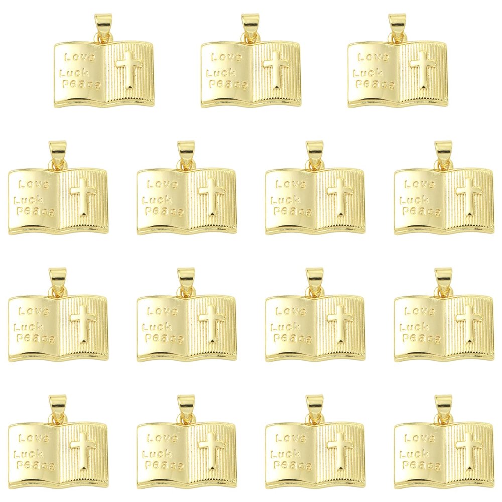 COGCHARGER 15-Piece Bible Book Charms for Jewelry Making