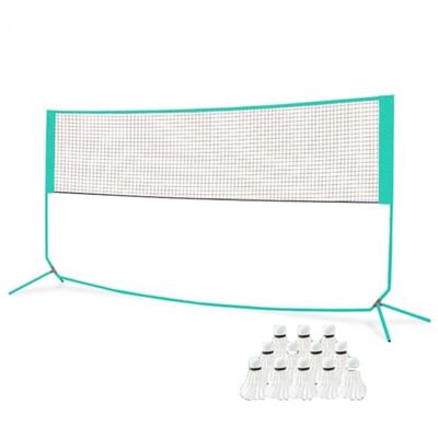 Foldable Freestanding Badminton and Tennis Net Stand with Volleyball Poles and Backpack