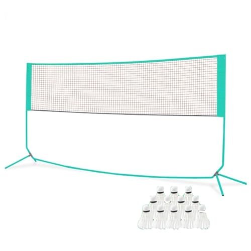 Foldable Freestanding Badminton and Tennis Net Stand with Volleyball Poles and Backpack