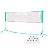 Foldable Freestanding Badminton and Tennis Net Stand with Volleyball Poles and Backpack view 1