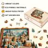 WOODBESTS Wooden Puzzle for Adults, Christmas Suitcase Puzzle, Unique Irregular Design, Gift for Puzzle Lovers (34 × 33.2 cm, 260 Pieces) view 4
