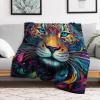 LCWWW Leopard Throw Blanket, Soft Flannel Fleece Blanket for Sofa, Four Seasons, 100 × 130 cm view 2