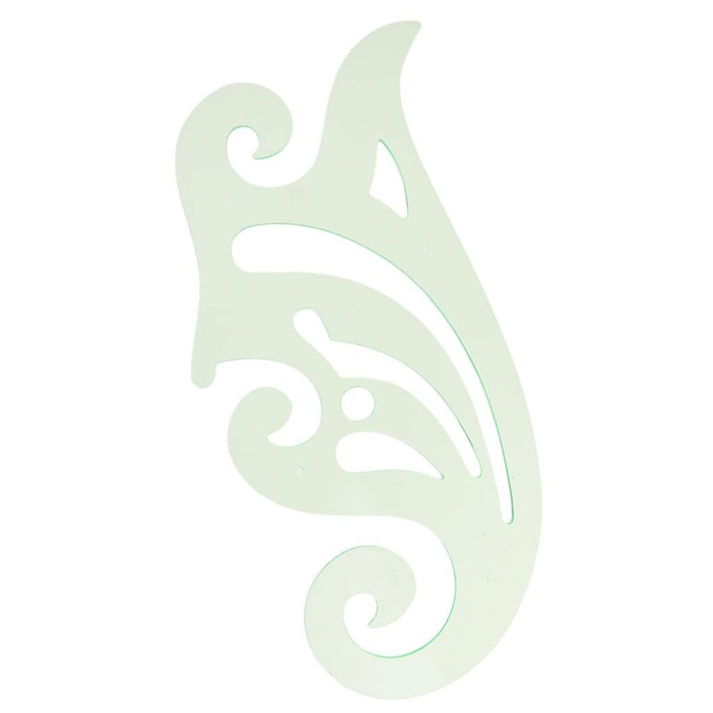 French Curve Template Ruler, 24 x 11 cm, Green