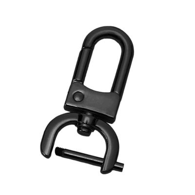 Removable Swivel Snap Hook with Screw Bar - Black L