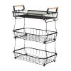 3-Tier Metal Produce Basket with Banana Hangers view 1