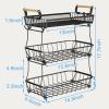 3-Tier Metal Produce Basket with Banana Hangers view 2
