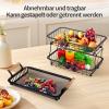 3-Tier Metal Produce Basket with Banana Hangers view 3