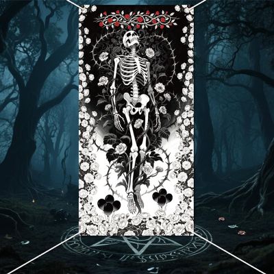 WADORN Skull Flower Banner Background