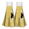 WADORN 2-Pack Yellow Towels with Lemon Cat view 1