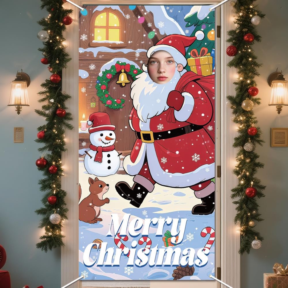 WADORN Santa Photo Backdrop
