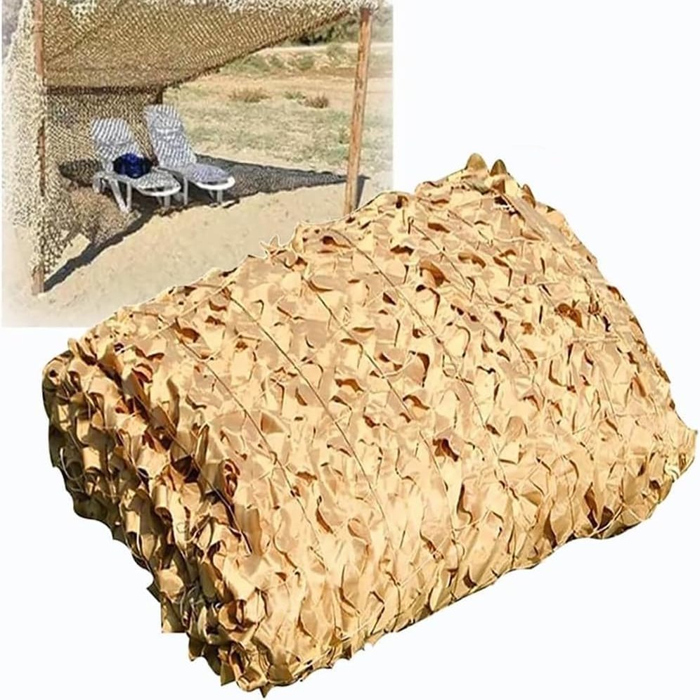SAYEYBU Custom Woodland Camouflage Net, Military Camouflage Netting, Sand, 6 x 11 m