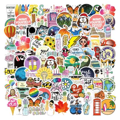 Aesthetic Doodle Sticker Set, 100 Mix Design Stickers for Scrapbooking, Journals, Laptops & Gifts | Kid-Friendly Stickers (Waterproof, Scratch-Resistant)