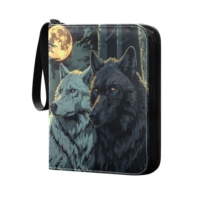 The Wolf Couple Under the Moon Card Binder, 4-Pocket, 50 Pages, 400 Pockets