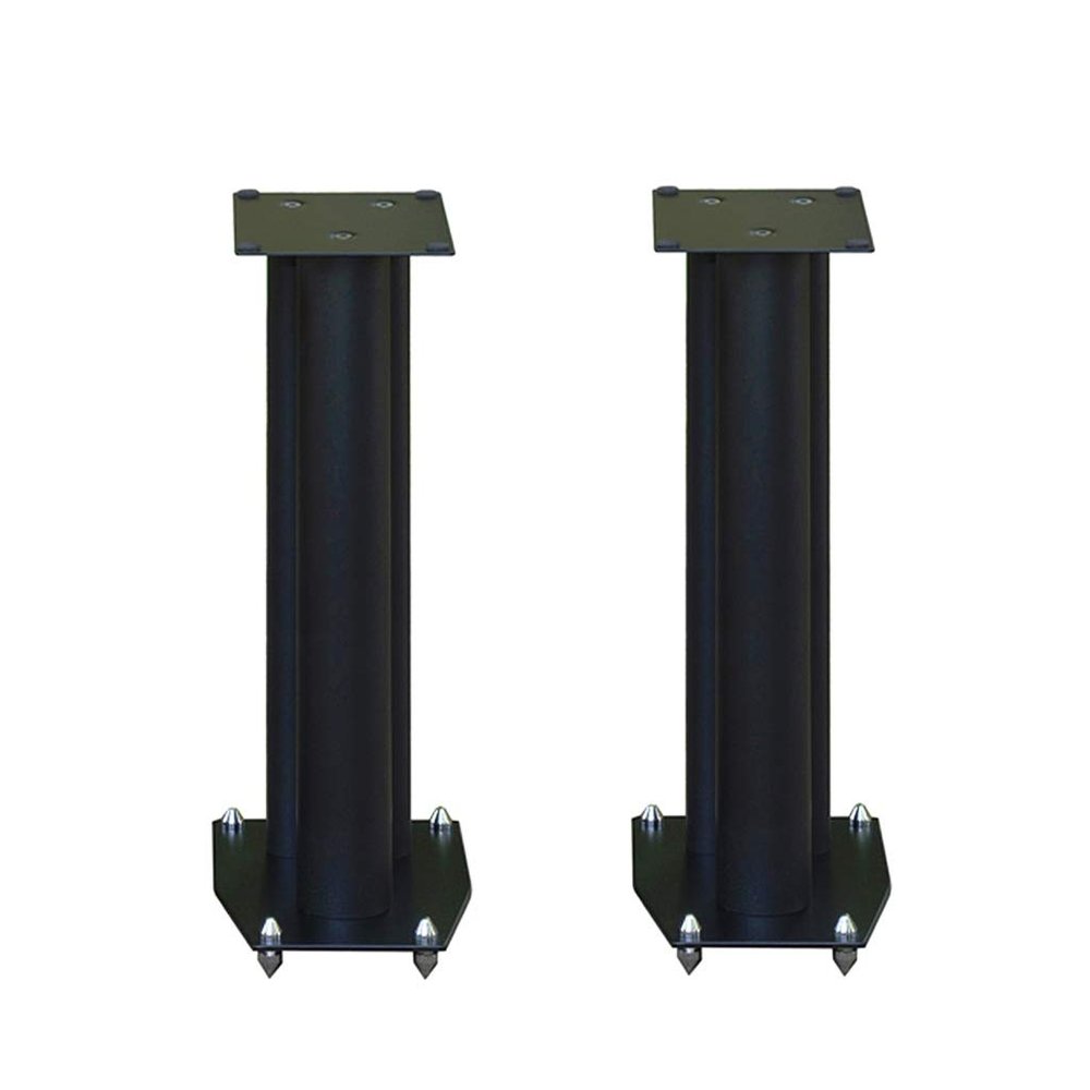 Adjustable Metal Speaker Stands, Pair, 60 cm, with Shelf