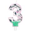 Pink Cow Number 3 Birthday Candle view 1