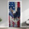 USA Stars and Stripes Eagle Door Mural, Removable PVC Film, 100 x 200 cm view 2