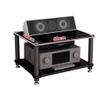 Hi-Fi Audio Cabinet, 2/3/4-Tier Media Rack for Game Consoles and Stereo Equipment, Stylish Black Audio-Video Component Stand (60 x 48 x 36 cm, 2 Tiers) view 1