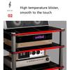 Hi-Fi Audio Cabinet, 2/3/4-Tier Media Rack for Game Consoles and Stereo Equipment, Stylish Black Audio-Video Component Stand (60 x 48 x 36 cm, 2 Tiers) view 3