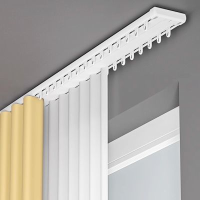 Quiet Aluminum Curtain Track, Concealed Ceiling-Mount Double Track with Rollers, 4.1 m (13.5 ft)