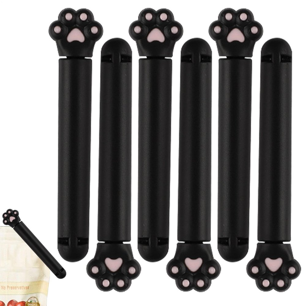 Sealing Clips - Airtight Food Bag Clips | 6pcs Cat Paw Shape