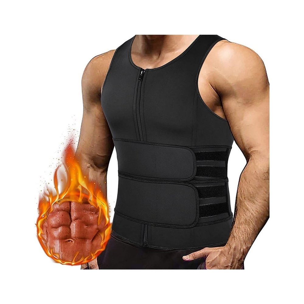 ASIYAN Men's Neoprene Sauna Vest, Waist Trainer Tank Top, XL