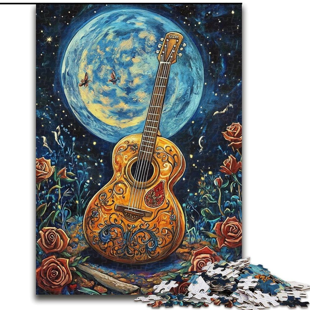 1000-Piece Guitar Art Puzzle for Adults, 26 x 38 cm, Home or Office Decor