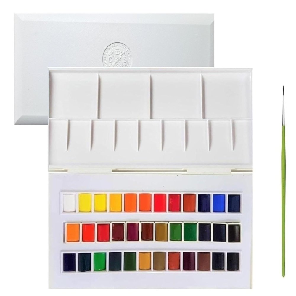 Sennelier Watercolor Paint Travel Set, 37 Pieces