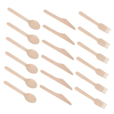 ABOOFAN 6-Piece Wooden Cutlery Set