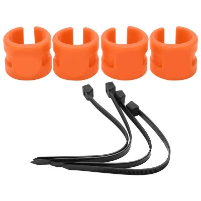 Bike Front and Rear Fork Anti-Collision Rubber Protective Rings, Chain Guard Stickers, Colorful, Durable, Easy to Install, 4-Piece Set (Orange)