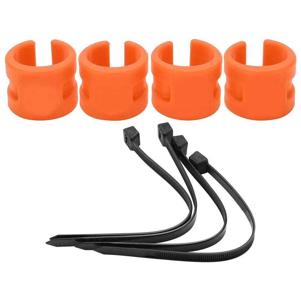Bike Front and Rear Fork Anti-Collision Rubber Protective Rings, Chain Guard Stickers, Colorful, Durable, Easy to Install, 4-Piece Set (Orange)