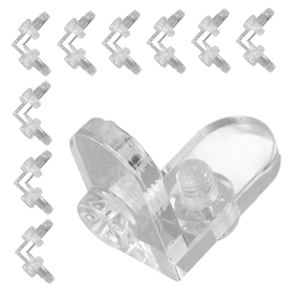 BESTYASH 10-Piece Transparent Acrylic L-Brackets, Thick L-Shaped Shelf Supports