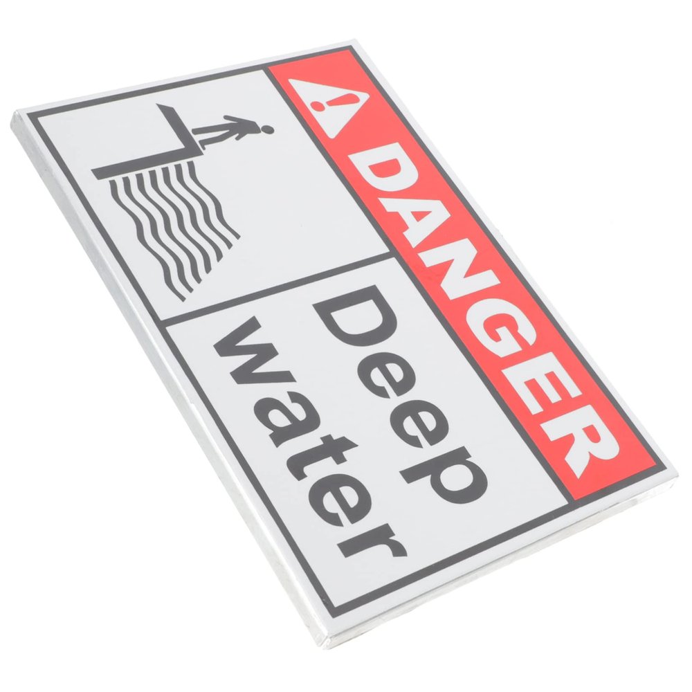 MAGICLULU 2-Piece Deep Water Danger Sign, Weatherproof Metal Safety Signs for Lakes and Ponds