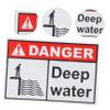 MAGICLULU 2-Piece Deep Water Danger Sign, Weatherproof Metal Safety Signs for Lakes and Ponds view 3