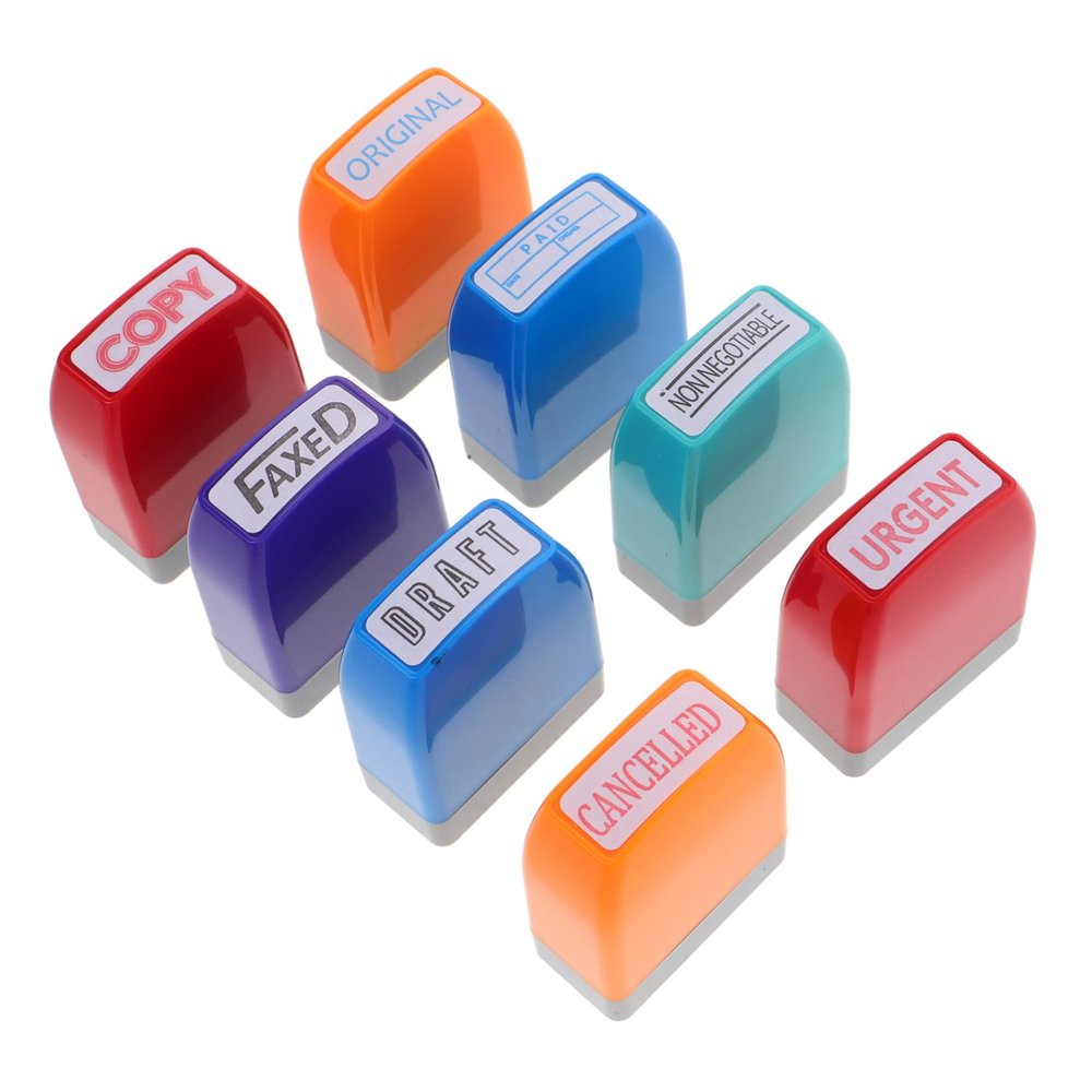 Teacher Grading Stamps for Classwork, 8-Piece Plastic Set